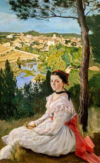 Le tableau "Vue de village" peint en 1868 par Frédéric Bazille, et qui représente au premier plan une jeune fille assise et à l'arrière-plan le Lez et les arbres caractérisant l'entrée du village de Castelnau