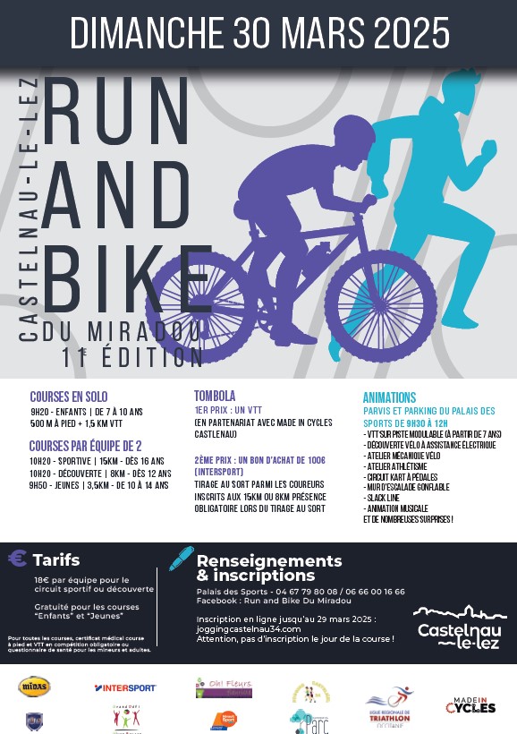 affiche du run and bike du miradou 2025